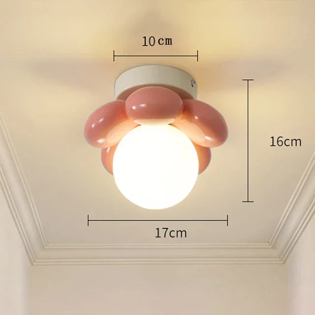 Liora Bloom Frosted Glass Ceiling Light For Nordic Bedrooms