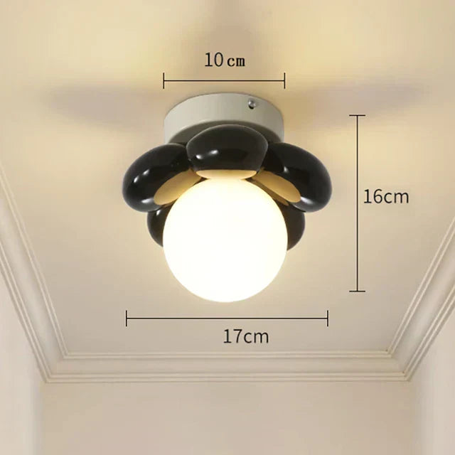 Liora Bloom Frosted Glass Ceiling Light For Nordic Bedrooms