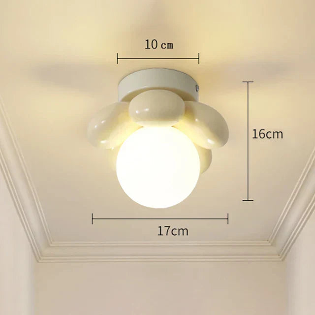 Liora Bloom Frosted Glass Ceiling Light For Nordic Bedrooms