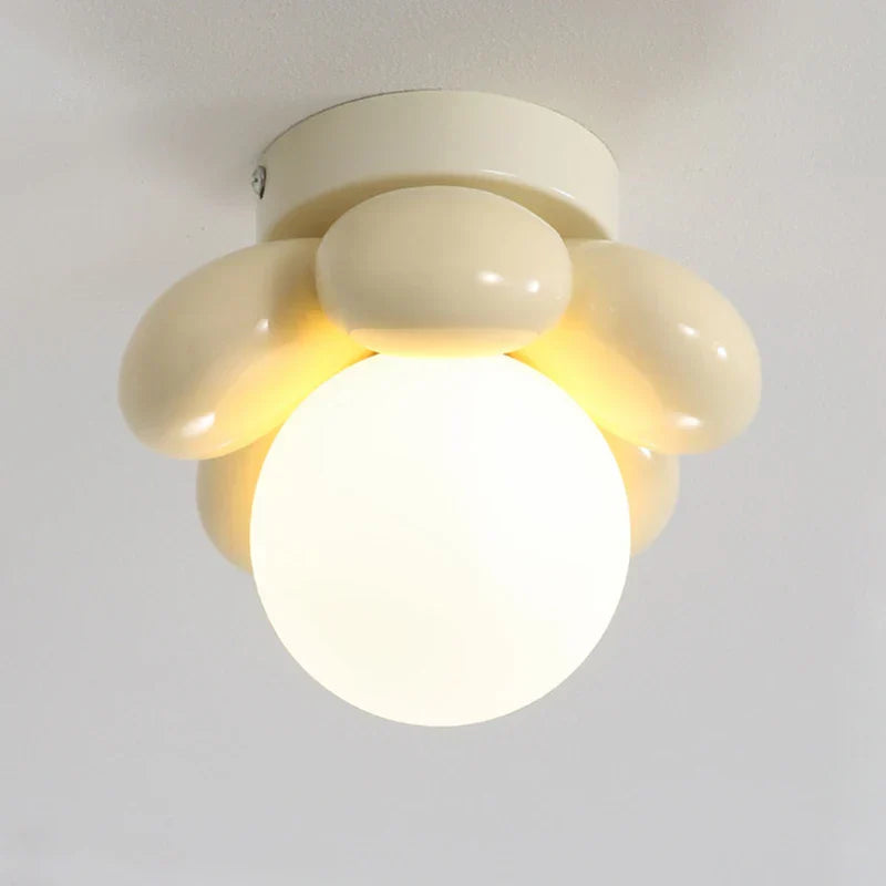 Liora Bloom Frosted Glass Ceiling Light For Nordic Bedrooms