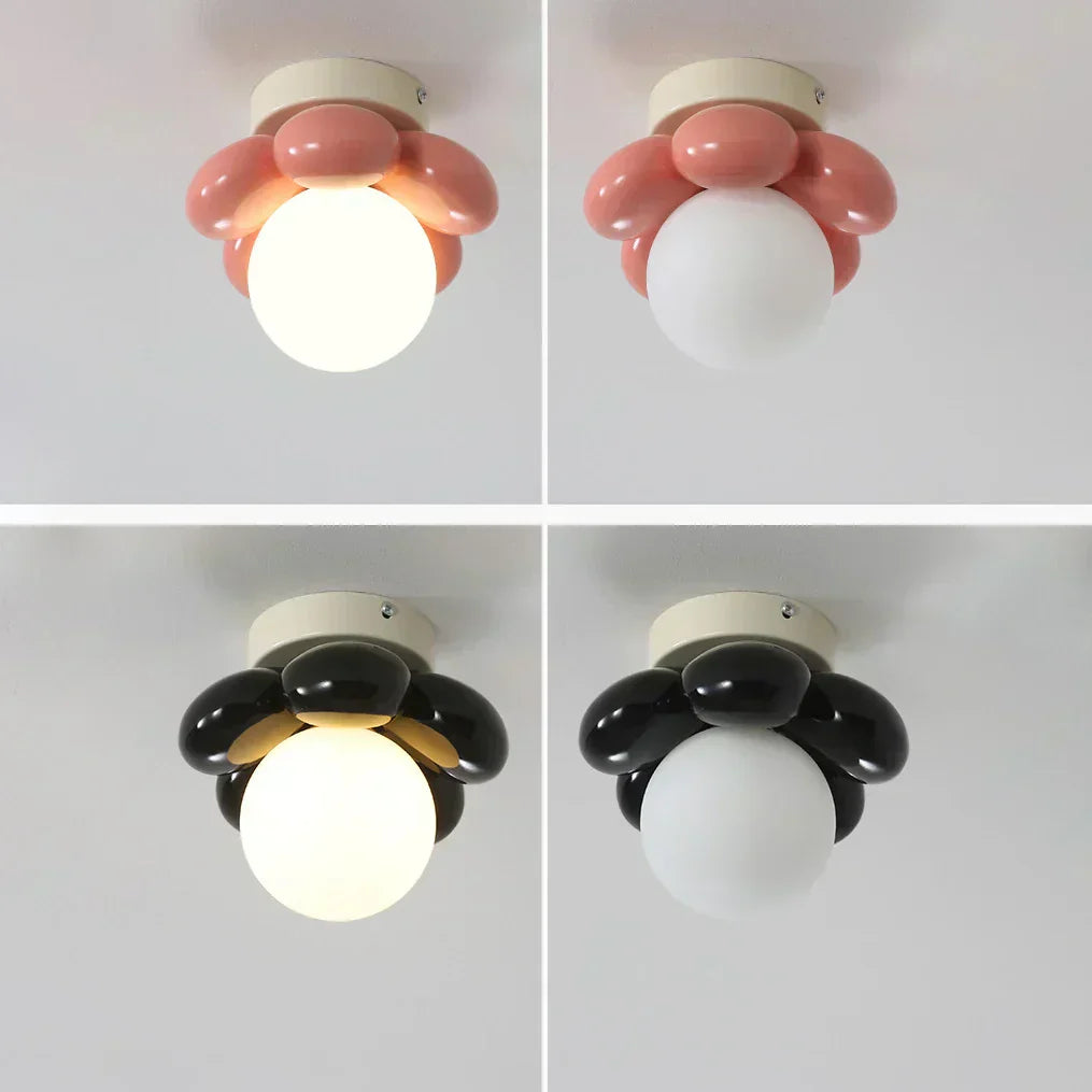 Liora Bloom Frosted Glass Ceiling Light For Nordic Bedrooms