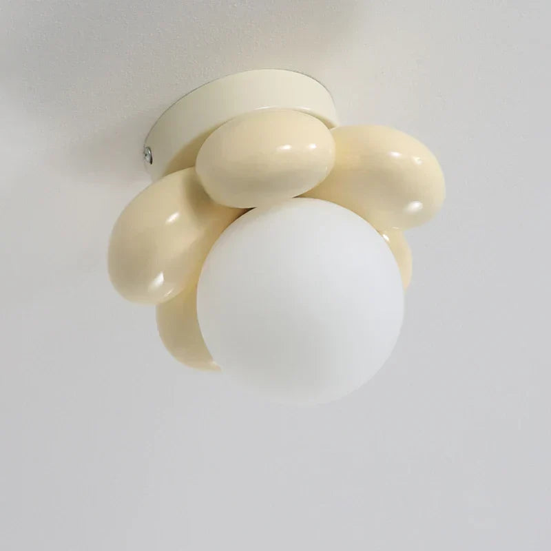 Liora Bloom Frosted Glass Ceiling Light For Nordic Bedrooms