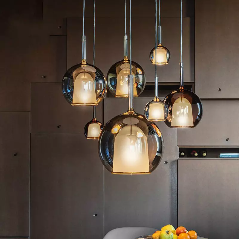 LumenNord LED Light Pendant With Minimal Aluminum Glass Fixture