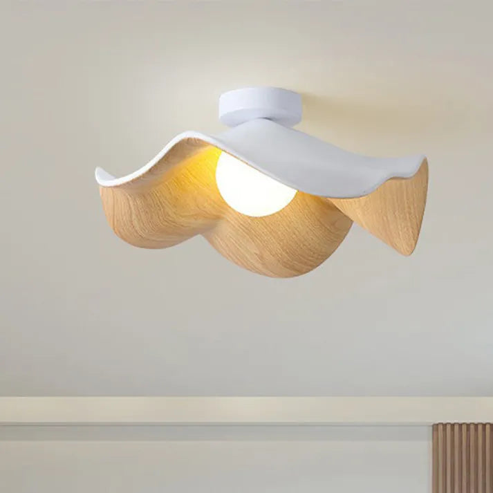 HorizonBloom Ceiling Light In Nordic Wood Resin Accents And Metal