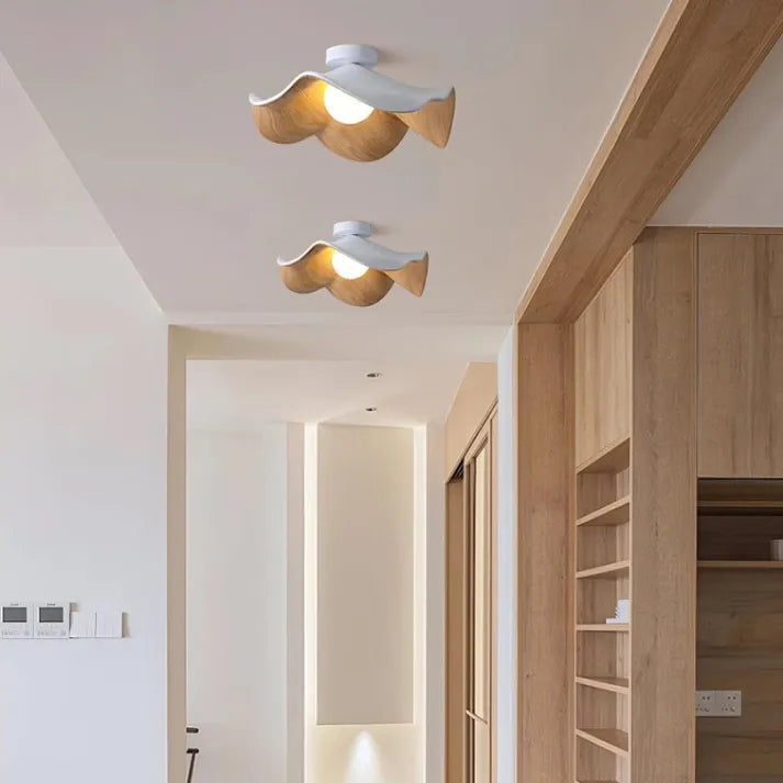 HorizonBloom Ceiling Light In Nordic Wood Resin Accents And Metal