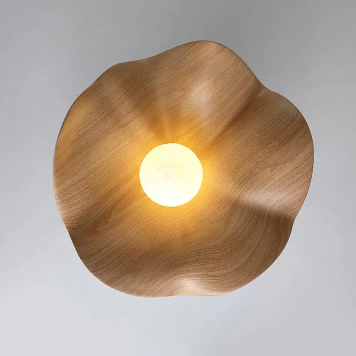 HorizonBloom Ceiling Light In Nordic Wood Resin Accents And Metal