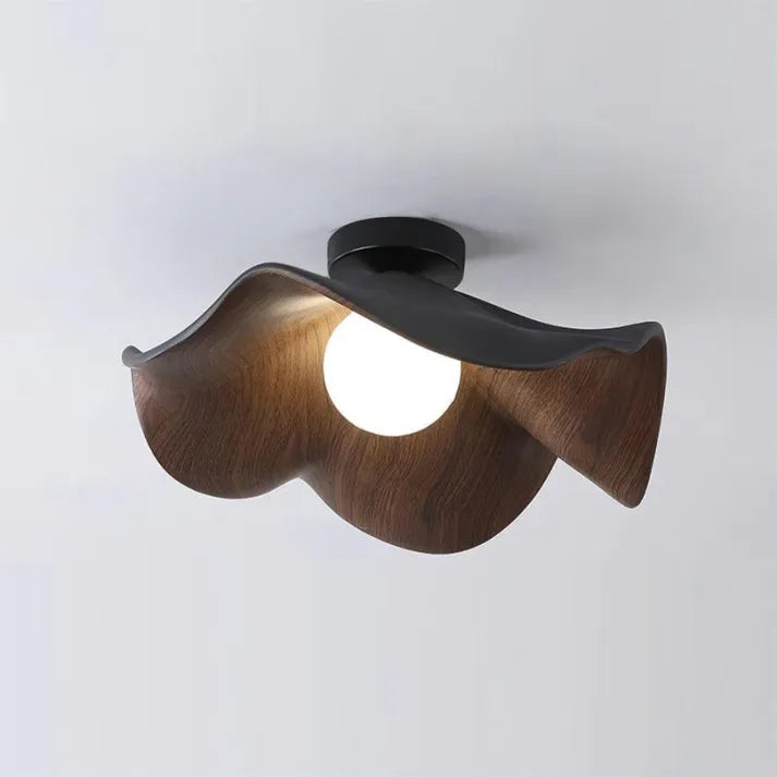 HorizonBloom Ceiling Light In Nordic Wood Resin Accents And Metal