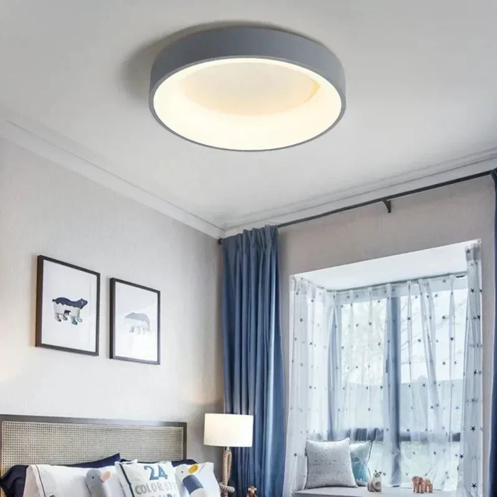 Lámpara de techo LED redonda nórdica — Control remoto, estilo moderno y minimalista