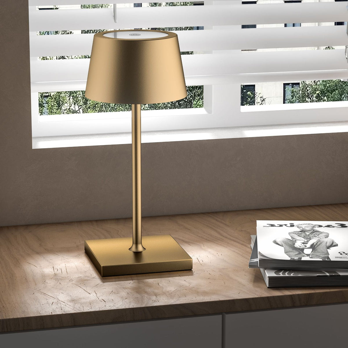 Mini bezprzewodowa lampa stołowa z akumulatorem USB — sterowanie dotykowe