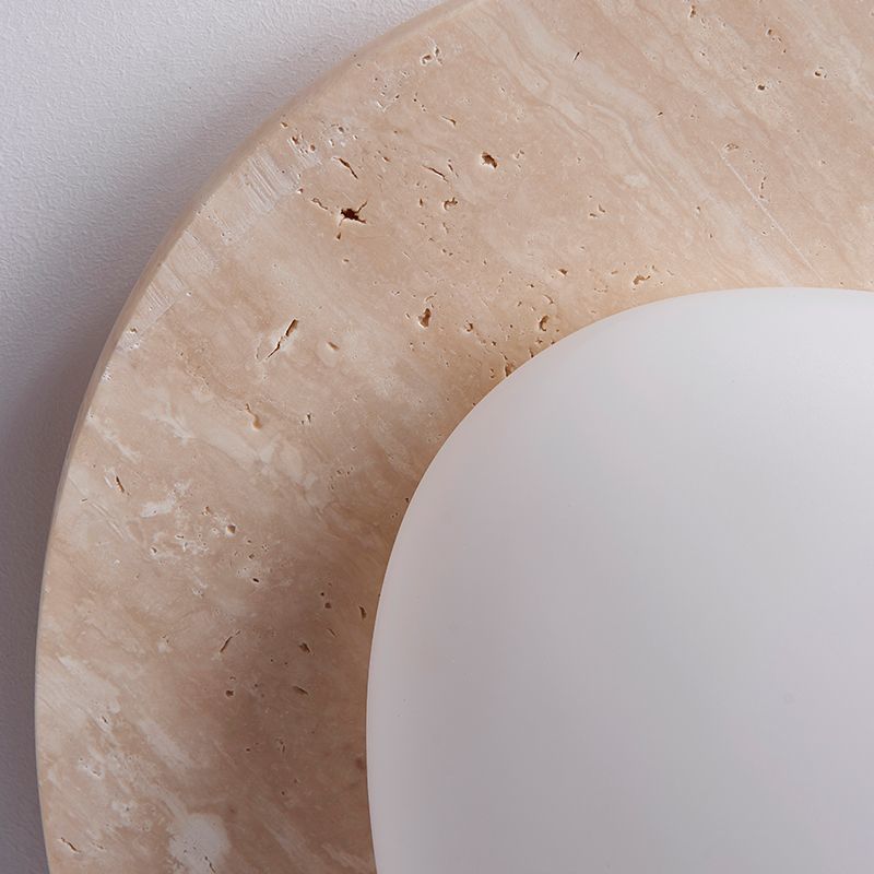 Sylvara Nordic Led Ceiling Light With Cream Travertine Finish