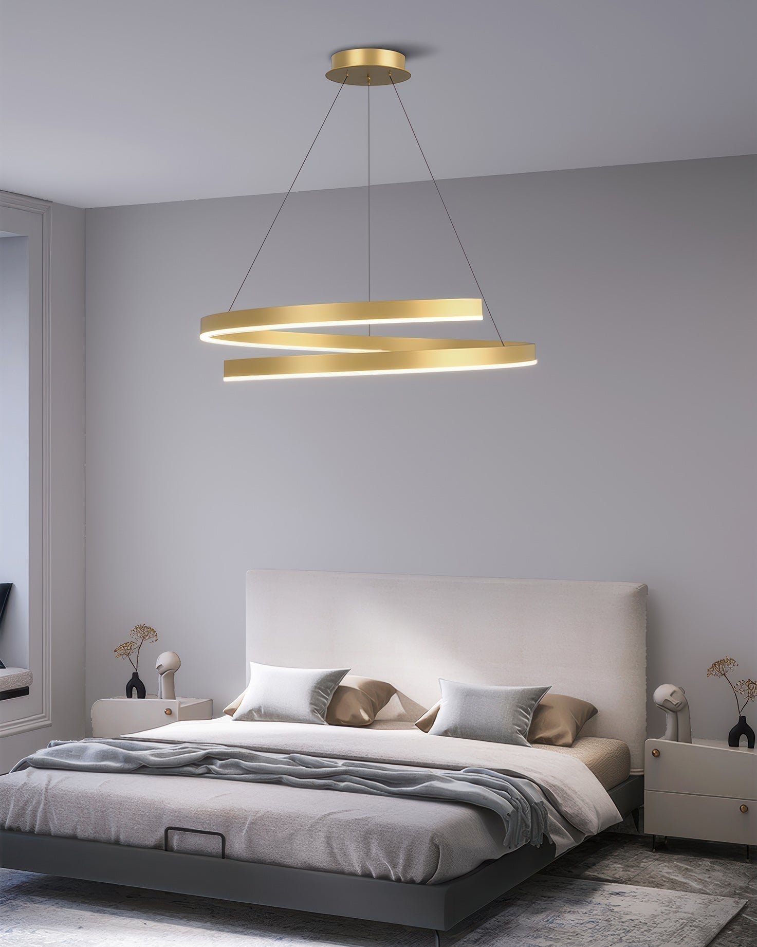 Tavero Aluminum Woodgrain Mahogany Style Chandelier With Adjustable Angles