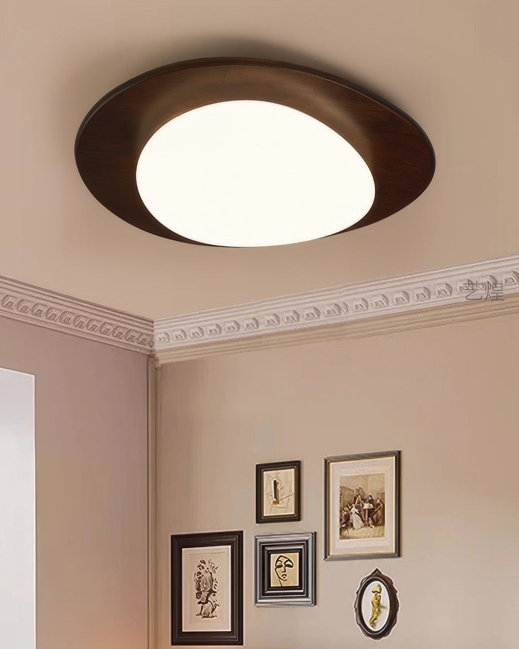 Nyra Pebble Wood Ceiling Light For Nordic Living Interiors