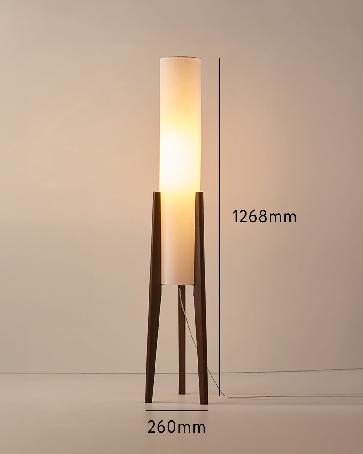 Lámpara de pie Walnut de madera maciza — Lámpara de arte retro nórdico