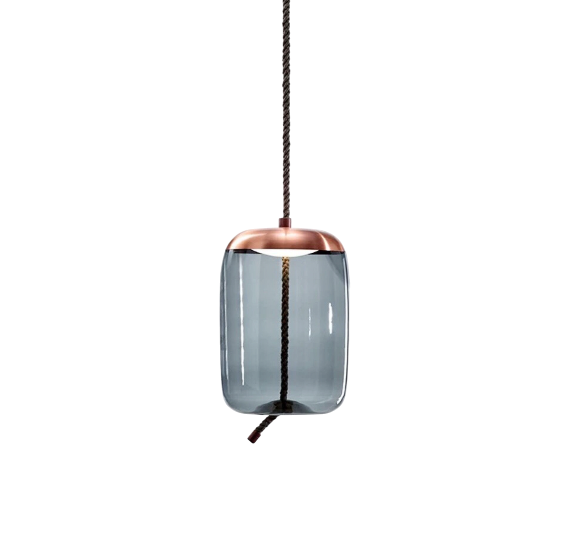 Eloria Pendelleuchte mit Seilakzent in Roségold-Finish für moderne Räume