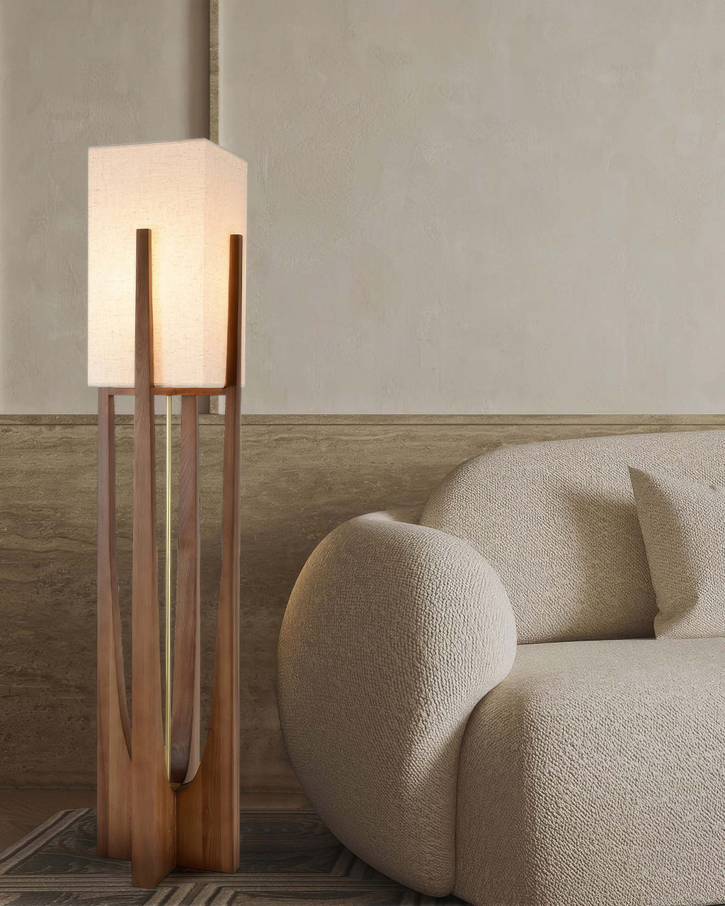 Kairo Seto Walnut Lamp Brings Brass Accents In Minimalist Japanese Style