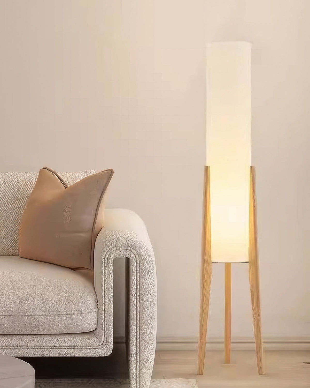 Lámpara de pie Walnut de madera maciza — Lámpara de arte retro nórdico