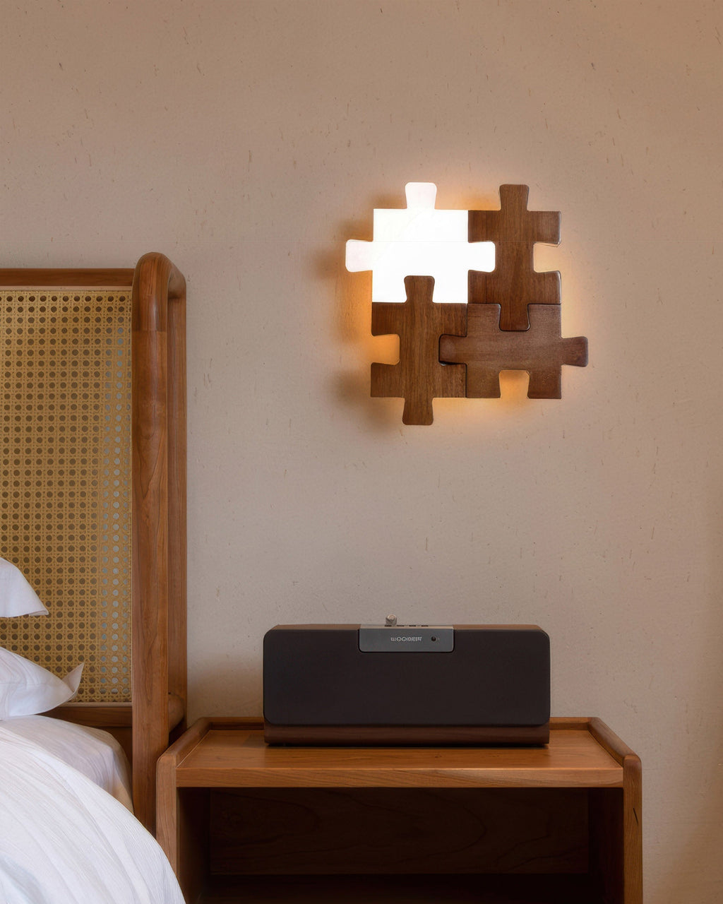 SylvaOak LED Wood Puzzle Sconce Nordic Minimalist Wall Decor