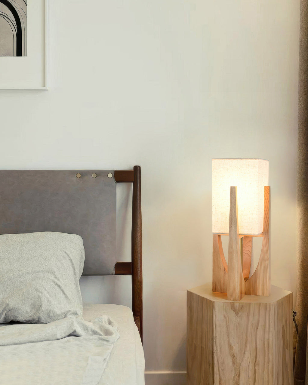 Kairo Seto Walnut Lamp Brings Brass Accents In Minimalist Japanese Style
