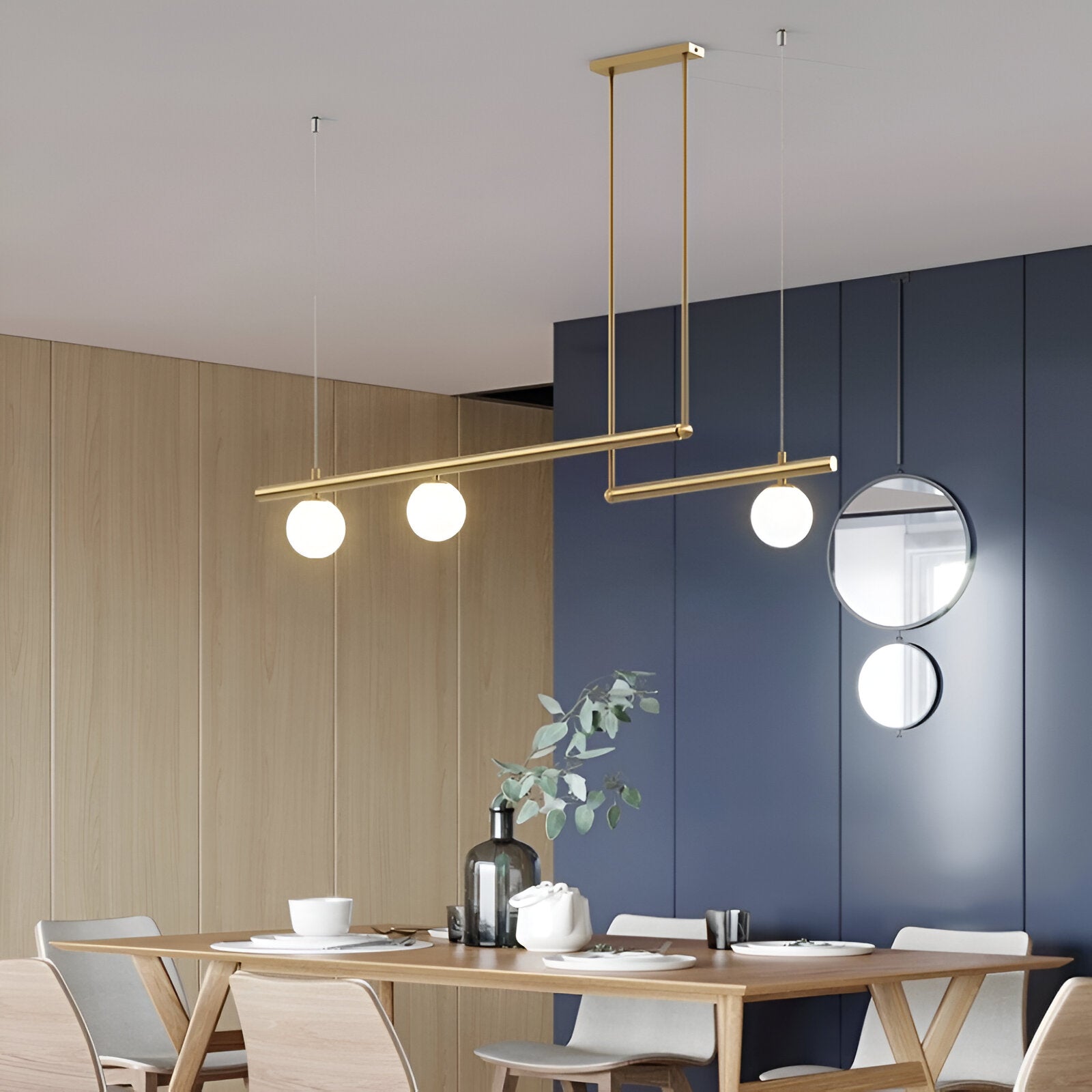 Velora nordische Glaspendelleuchte für Esszimmer und Küchen