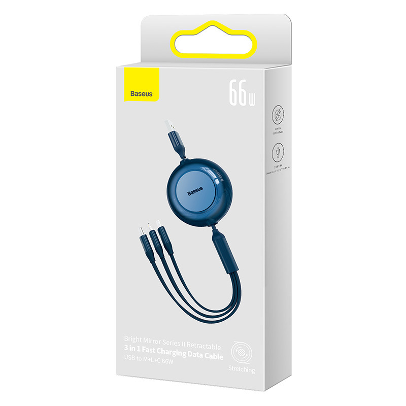 Cavo di ricarica retrattile 3 in 1 — 45 pollici, ricarica di 3 dispositivi