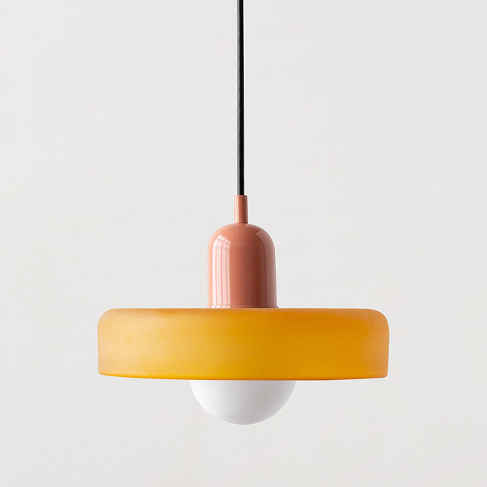 Liora Bauhaus Colored Glass Pendant Light - Adjustable Height Suspension