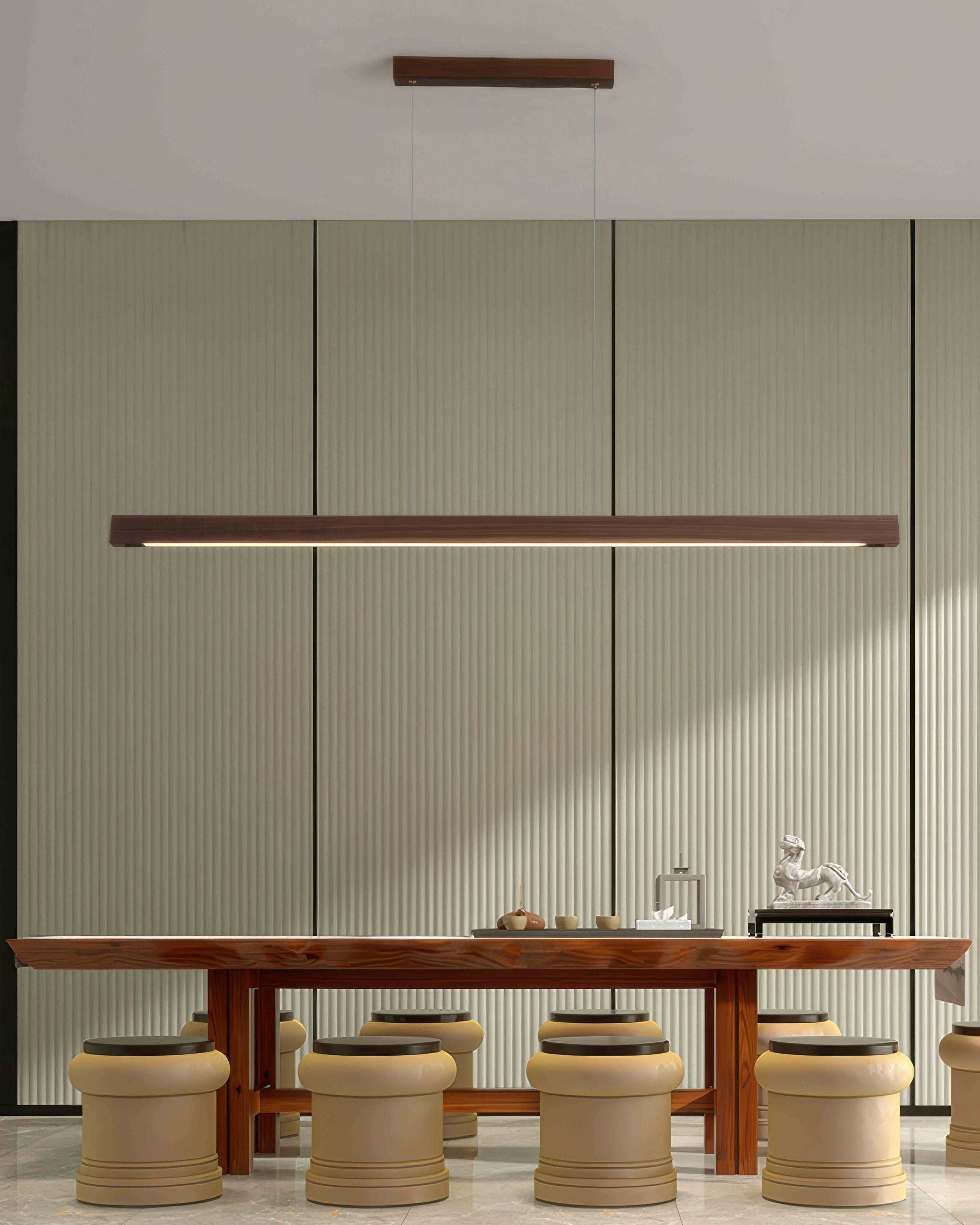 Cavell Walnut Pendant Light With French Medieval Charm Style