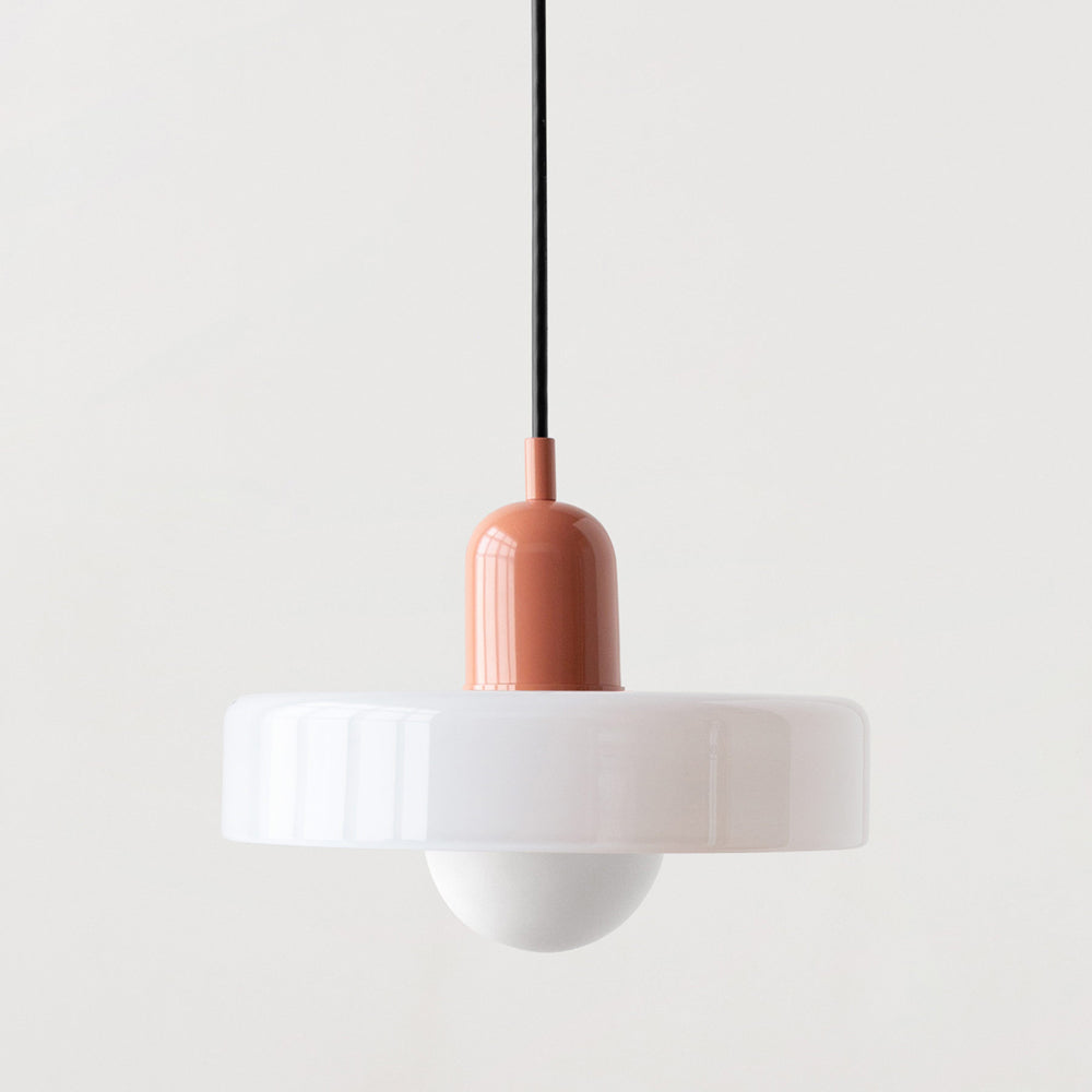 Liora Bauhaus Colored Glass Pendant Light - Adjustable Height Suspension