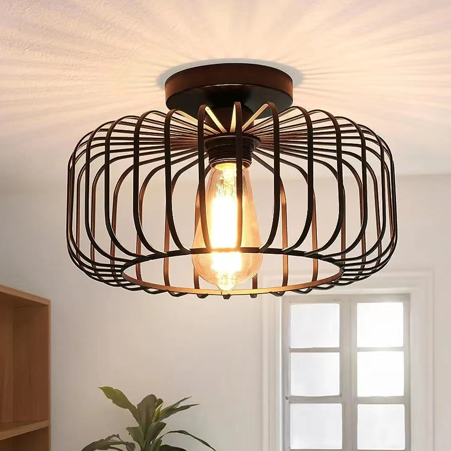 AstraForge Birdcage Matte Black Ceiling Light For Modern Interiors