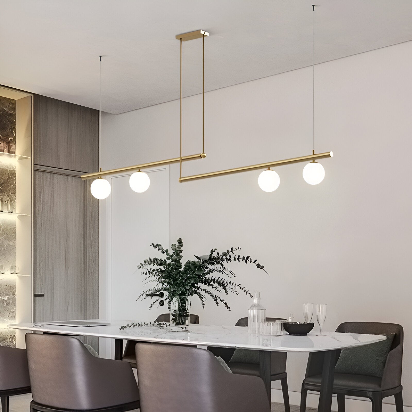 Velora nordische Glaspendelleuchte für Esszimmer und Küchen