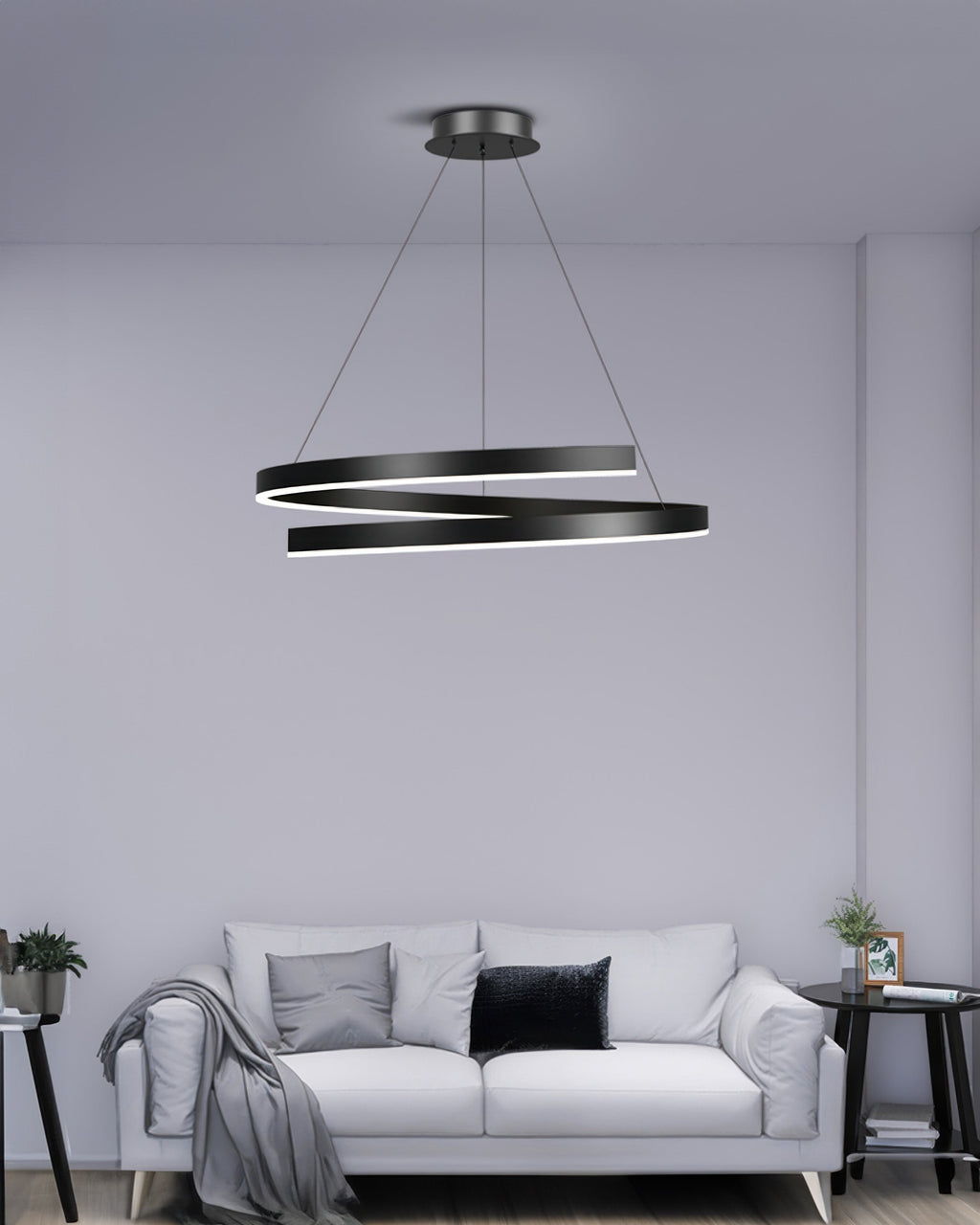 Tavero Aluminum Woodgrain Mahogany Style Chandelier With Adjustable Angles