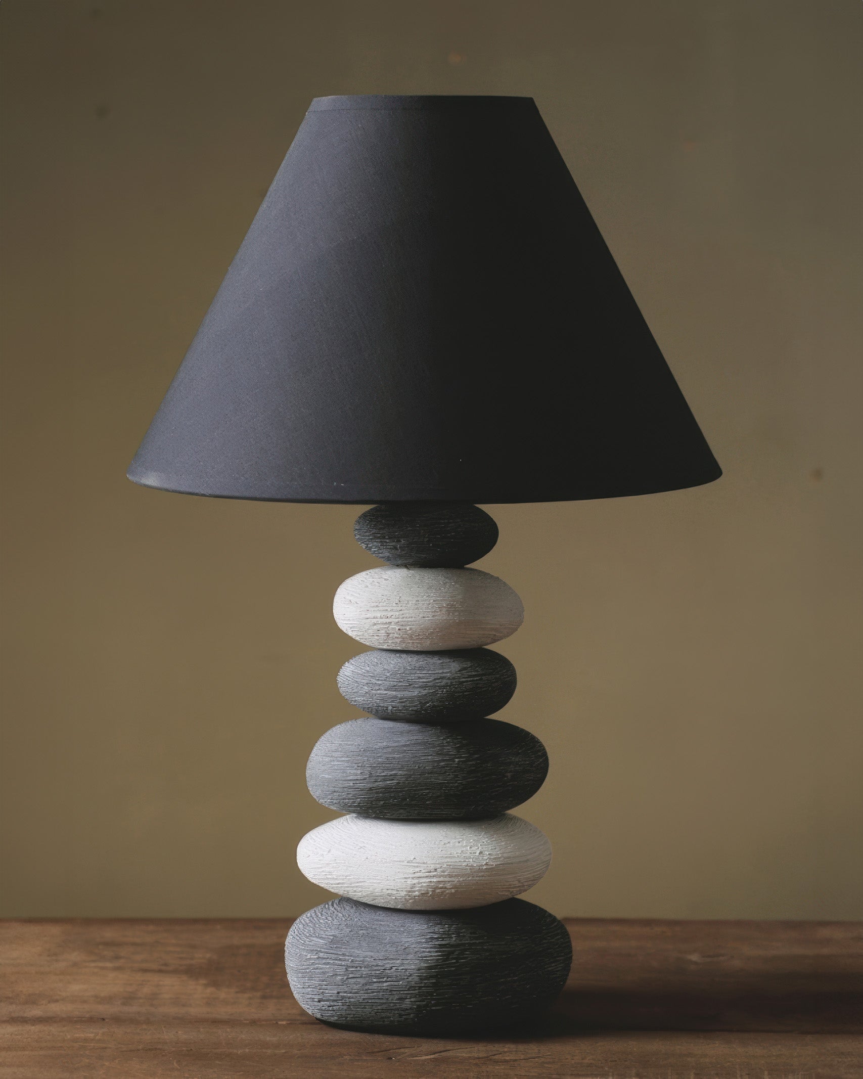 Liora Table Lamp With Soft Fabric Shade And Textured Ceramic Base