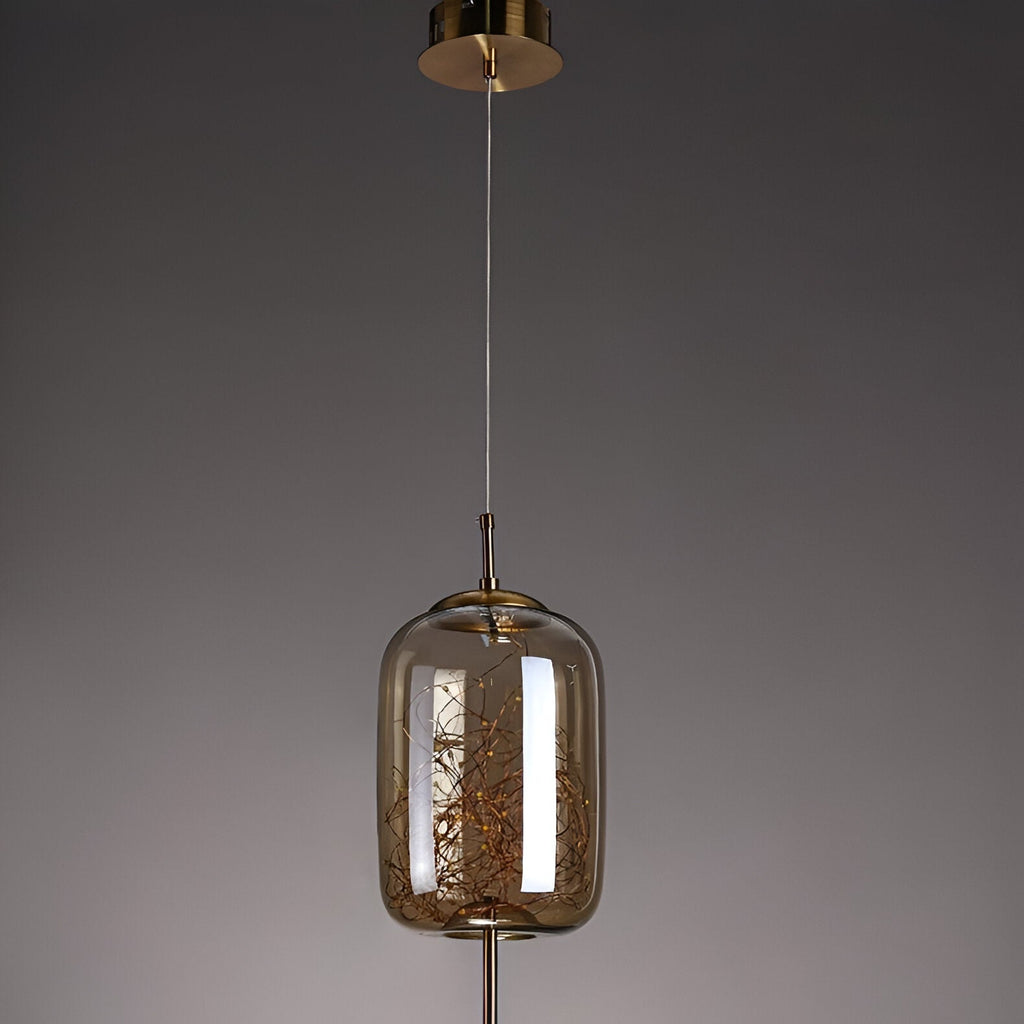 FjordAura Nordic Pendant Light With Glass Globe And Gold Frame For Dining Rooms
