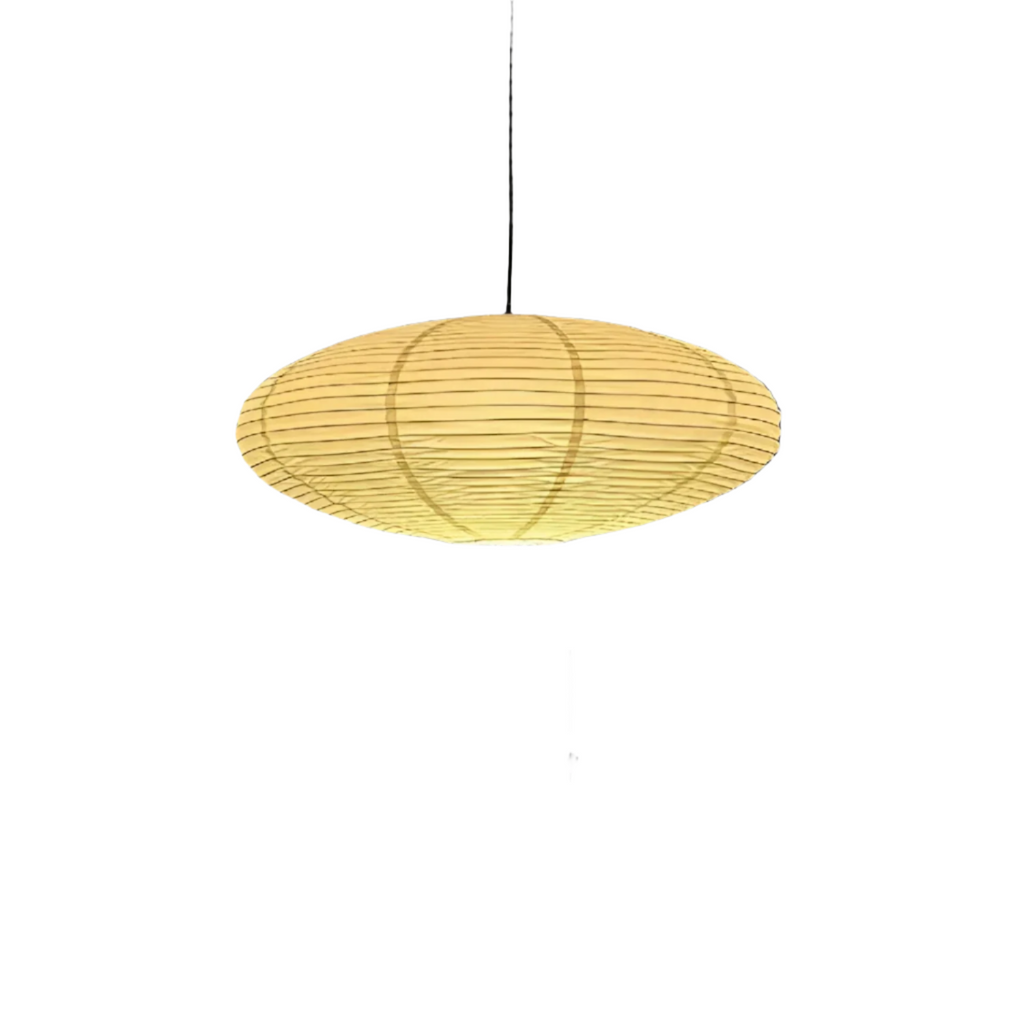 Mulberry Paper Japandi Ceiling Light — Geometric White LED Design, 50 cm and 60 cm
