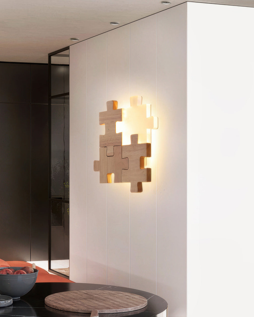 SylvaOak LED Wood Puzzle Sconce Nordic Minimalist Wall Decor