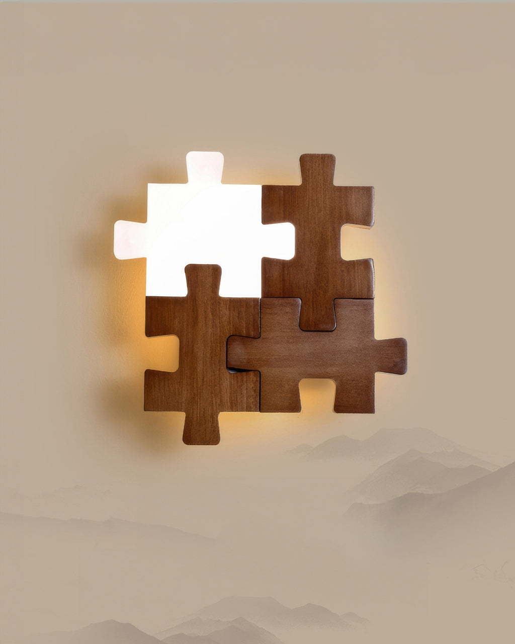 SylvaOak LED Wood Puzzle Sconce Nordic Minimalist Wall Decor