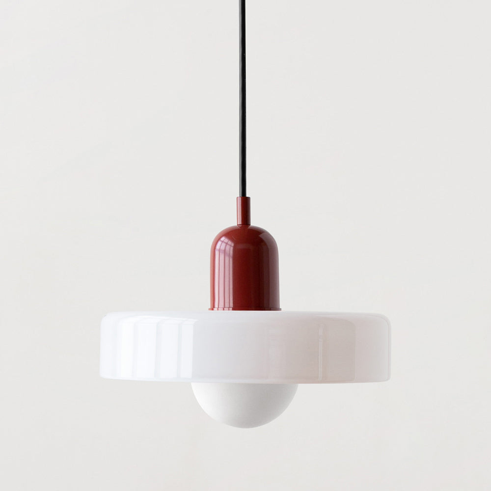 Liora Bauhaus Colored Glass Pendant Light - Adjustable Height Suspension