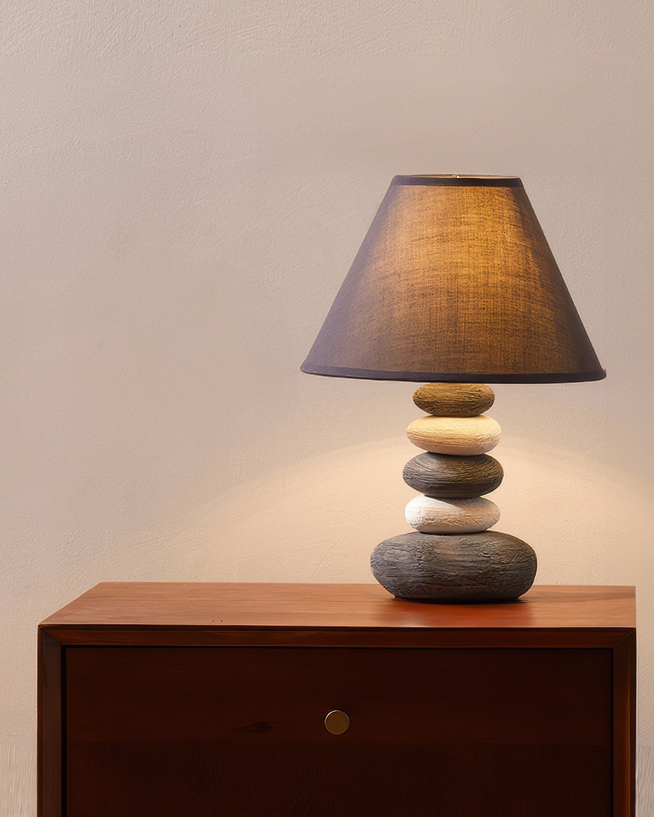 Liora Table Lamp With Soft Fabric Shade And Textured Ceramic Base