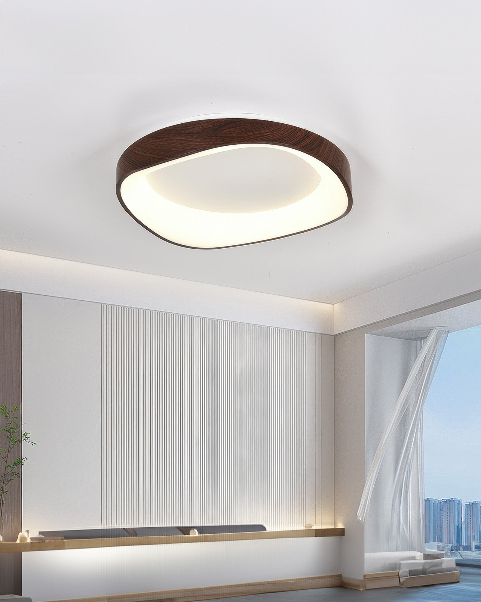 Solvren Nordic LED Ceiling Light With Wood Grain For Living Rooms And Bedrooms
