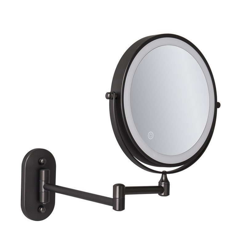 Luxa Rechargeable Wall-Mounted Shaving Mirror — 1X and 10X Magnification, LED Illumination