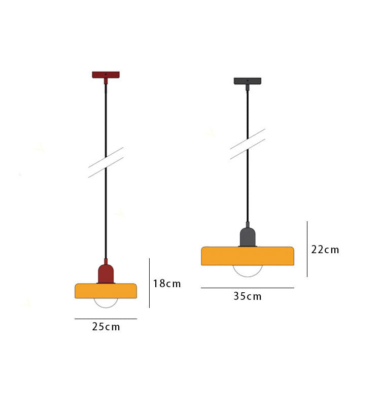 Liora Bauhaus Colored Glass Pendant Light - Adjustable Height Suspension