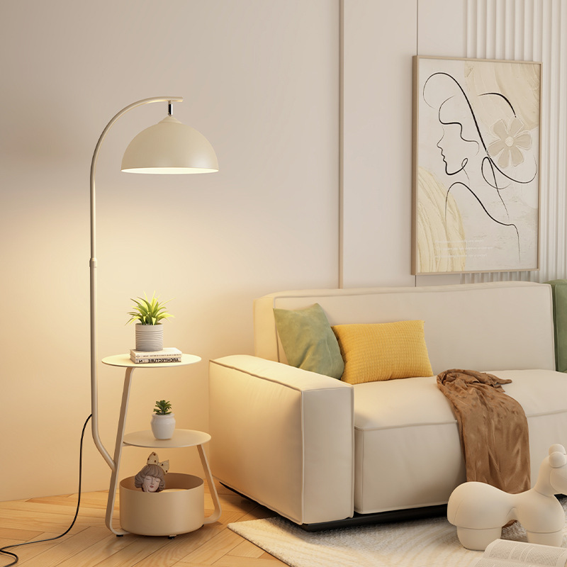 Deretia Nordic Glow Floor Lamp With Built-In Storage For Living Rooms