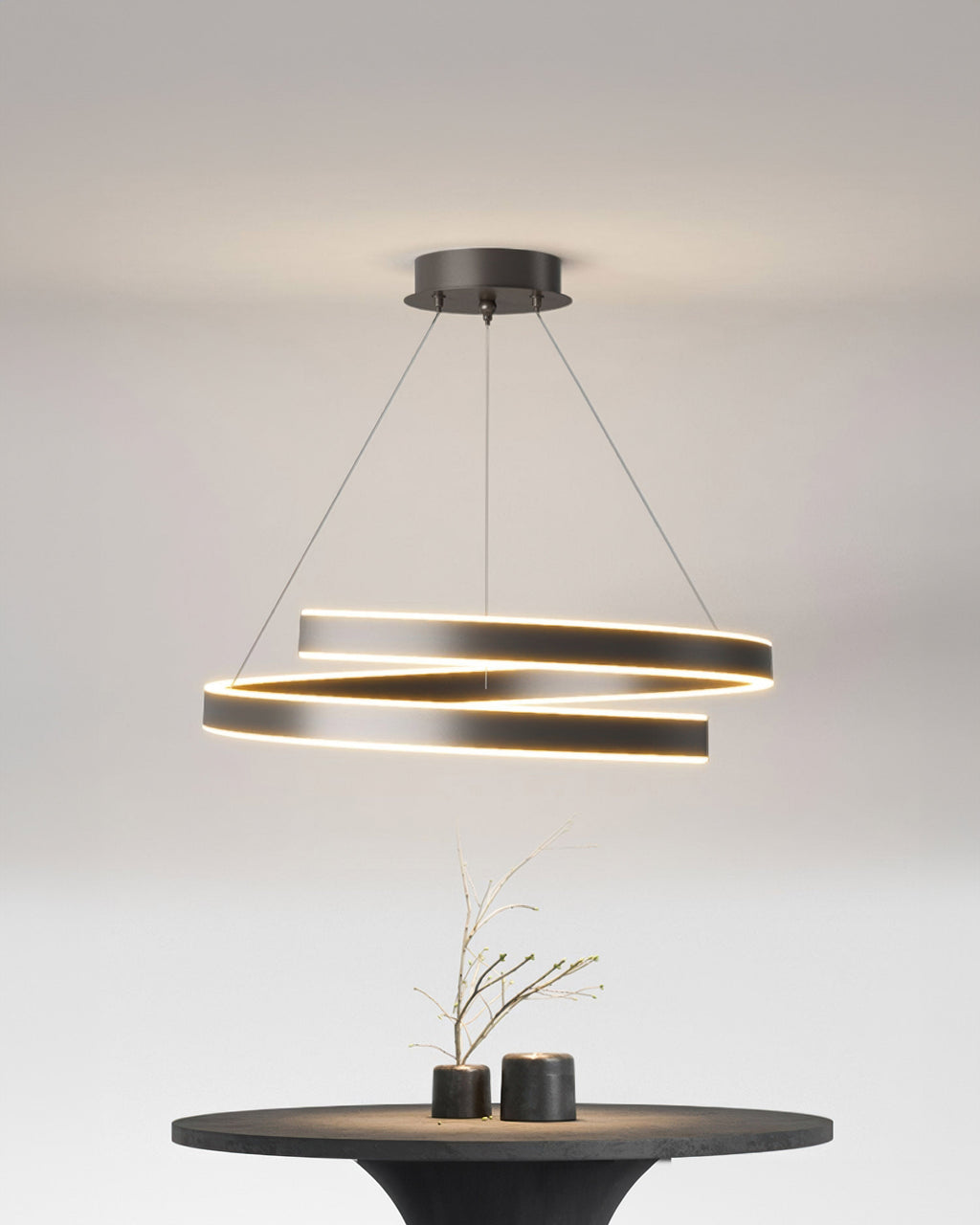 Tavero Aluminum Woodgrain Mahogany Style Chandelier With Adjustable Angles