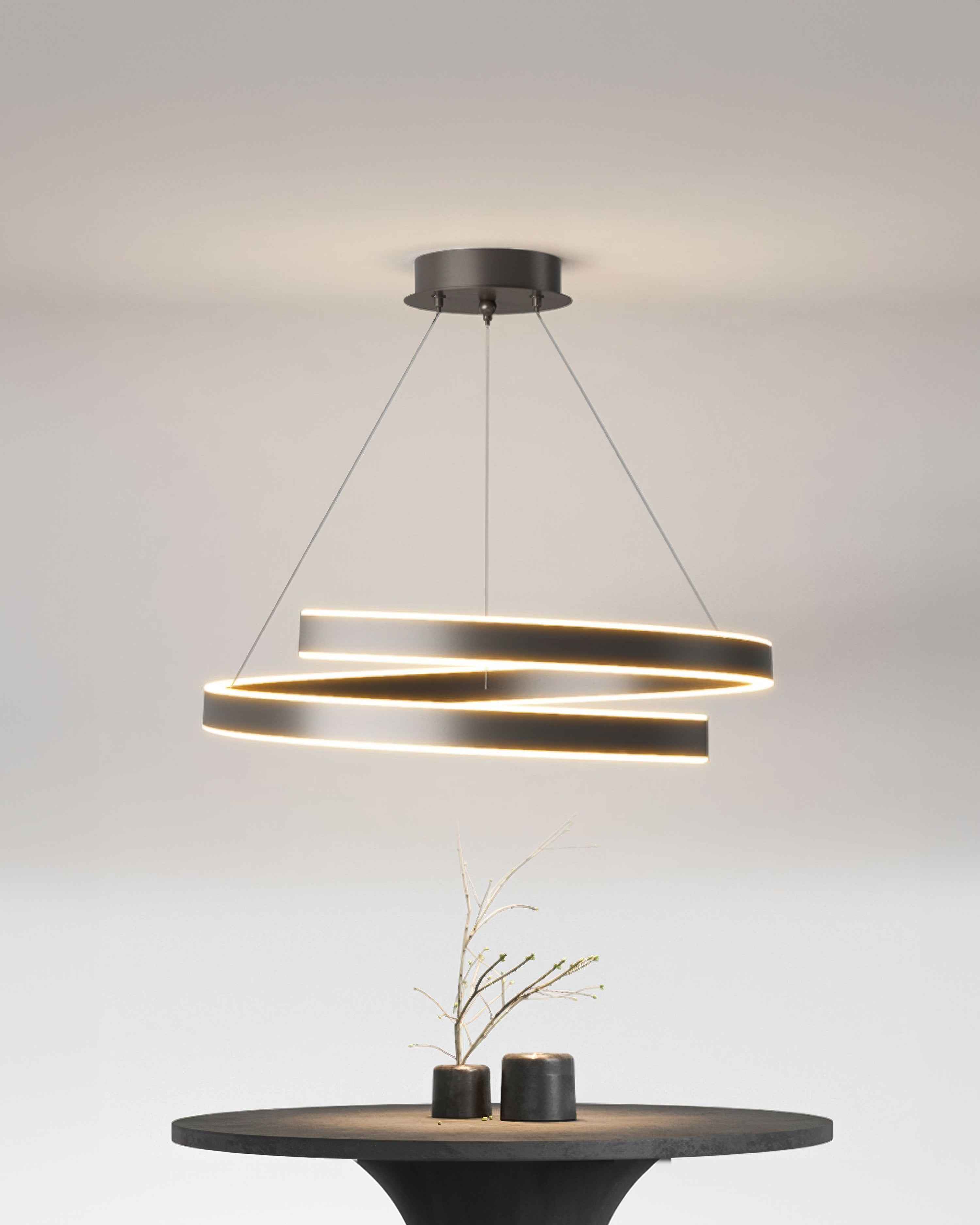 Tavero Aluminum Woodgrain Mahogany Style Chandelier With Adjustable Angles