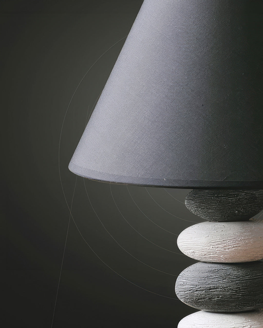 Liora Table Lamp With Soft Fabric Shade And Textured Ceramic Base