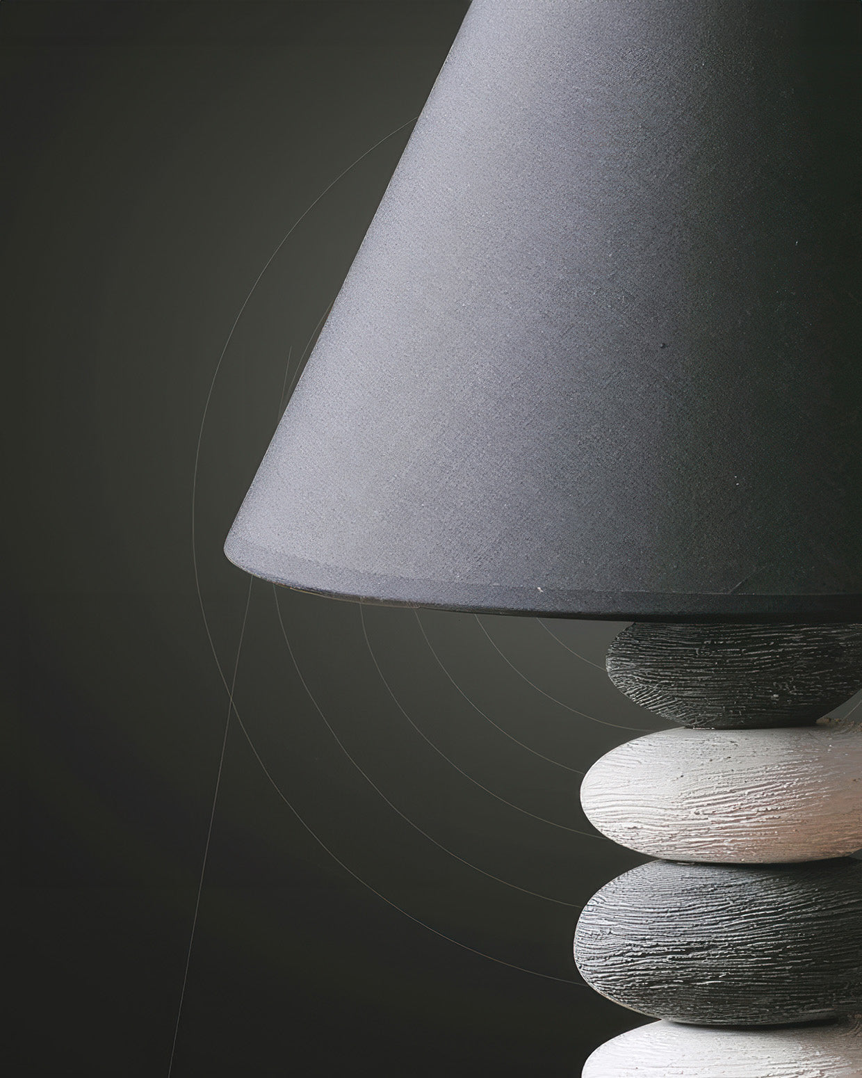 Liora Table Lamp With Soft Fabric Shade And Textured Ceramic Base