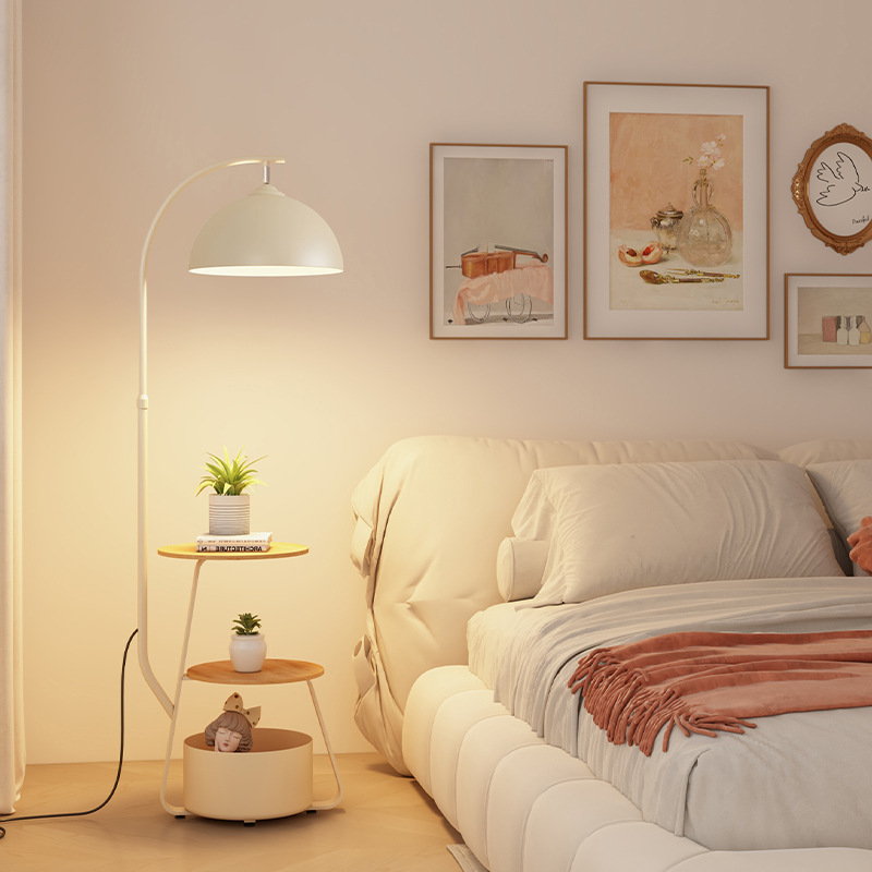 Deretia Nordic Glow Floor Lamp With Built-In Storage For Living Rooms