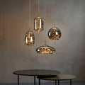 FjordAura Nordic Pendant Light With Glass Globe And Gold Frame For Dining Rooms