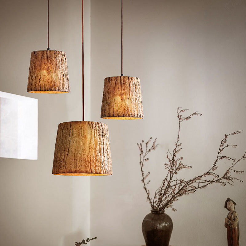 Alderra Rustic Pendant Light With Tree Trunk For Dining Rooms And Kitchens