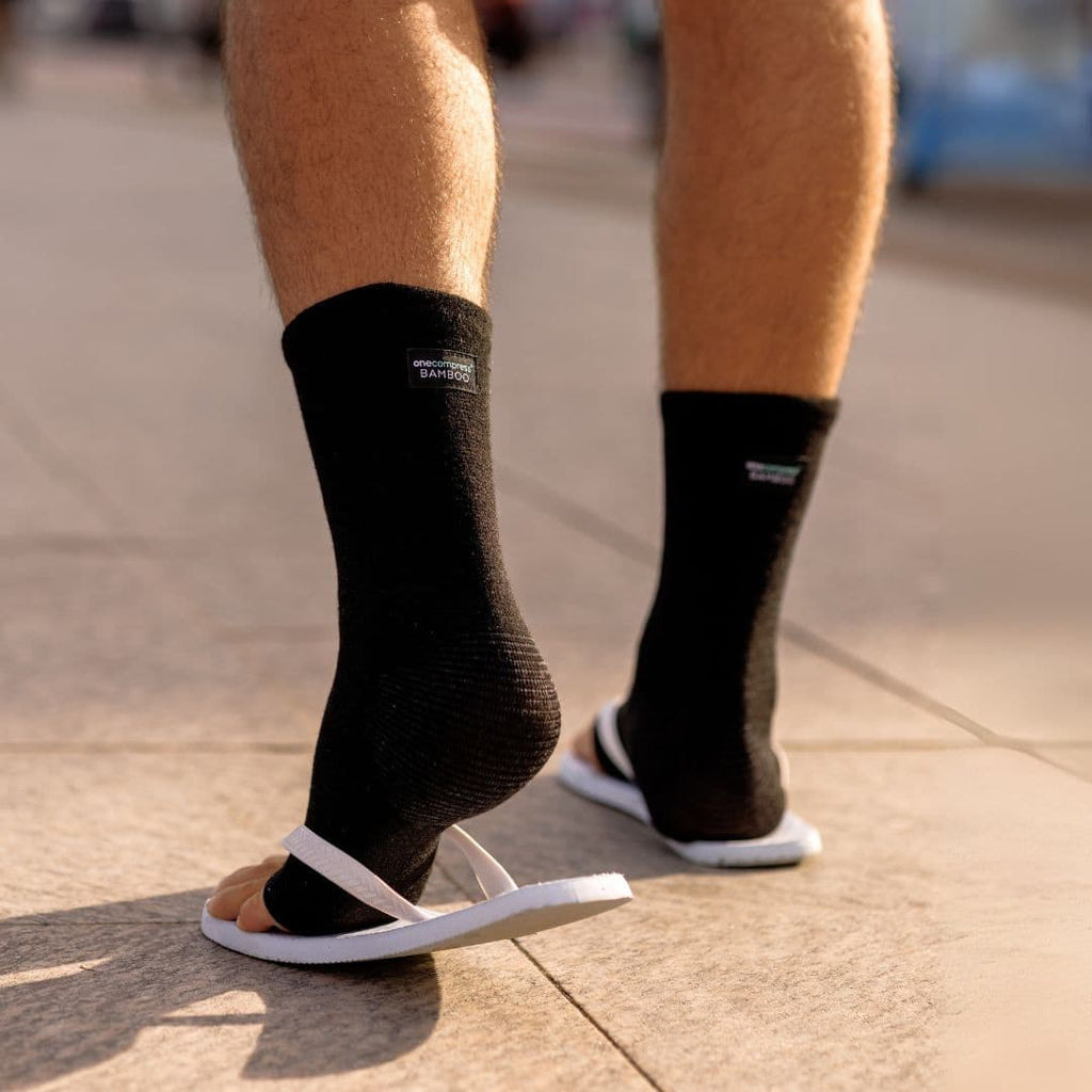 Mangas respiráveis de bambu para os pés — Ajuste de compressão suave