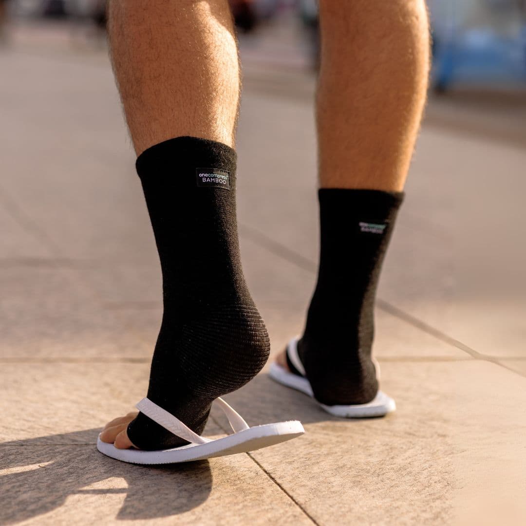 Mangas respiráveis de bambu para os pés — Ajuste de compressão suave